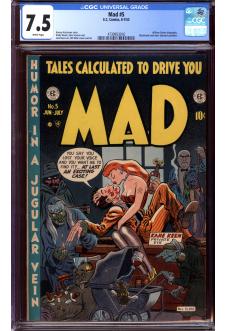 MAD #5 CGC 7.5 WHITE PAGES front cover