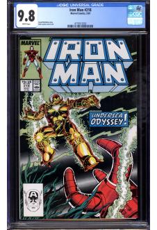IRON MAN #218 CGC 9.8 WHITE PAGES front cover