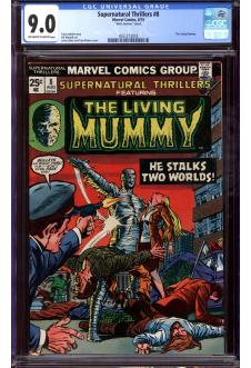 SUPERNATURAL THRILLERS #8 CGC 9.0 OW/WH PAGES MARK JEWELERS front cover