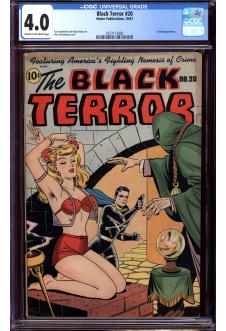 BLACK TERROR #20 CGC 4.0 CR/OW PAGES front cover
