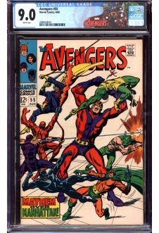 AVENGERS #55 CGC 9.0 WHITE PAGES front cover