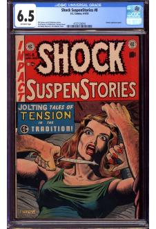 SHOCK SUSPENSTORIES #8 CGC 6.5 OW PAGES front cover