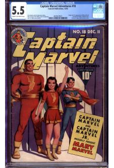 CAPTAIN MARVEL ADVENTURES #18 CGC 5.5 CR/OW PAGES front cover