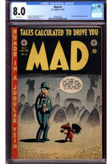 MAD #3 CGC 8.0 WHITE PAGES front cover