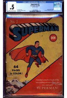 SUPERMAN #2 CGC 0.5 CR/OW PAGES front cover