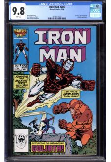 IRON MAN #206 CGC 9.8 WHITE PAGES front cover