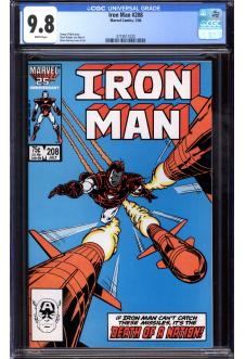 IRON MAN #208 CGC 9.8 WHITE PAGES front cover