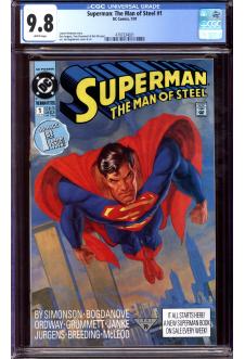 SUPERMAN: THE MAN OF STEEL #1 CGC 9.8 WHITE PAGES front cover
