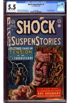 SHOCK SUSPENSTORIES #7 CGC 5.5 OW/WH PAGES front cover