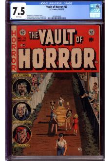 VAULT OF HORROR #33 CGC 7.5 WHITE PAGES front cover