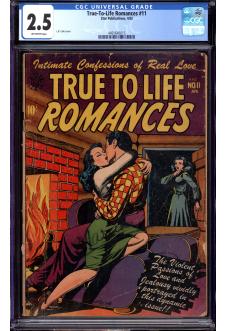 TRUE-TO-LIFE ROMANCES #11 CGC 2.5 OW PAGES front cover