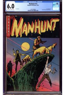 MANHUNT #13 CGC 6.0 OW/WH PAGES front cover