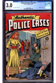 AUTHENTIC POLICE CASES #11 CGC 3.0 OW PAGES front cover