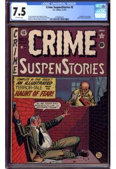 CRIME SUSPENSTORIES #3 CGC 7.5 OW PAGES front cover