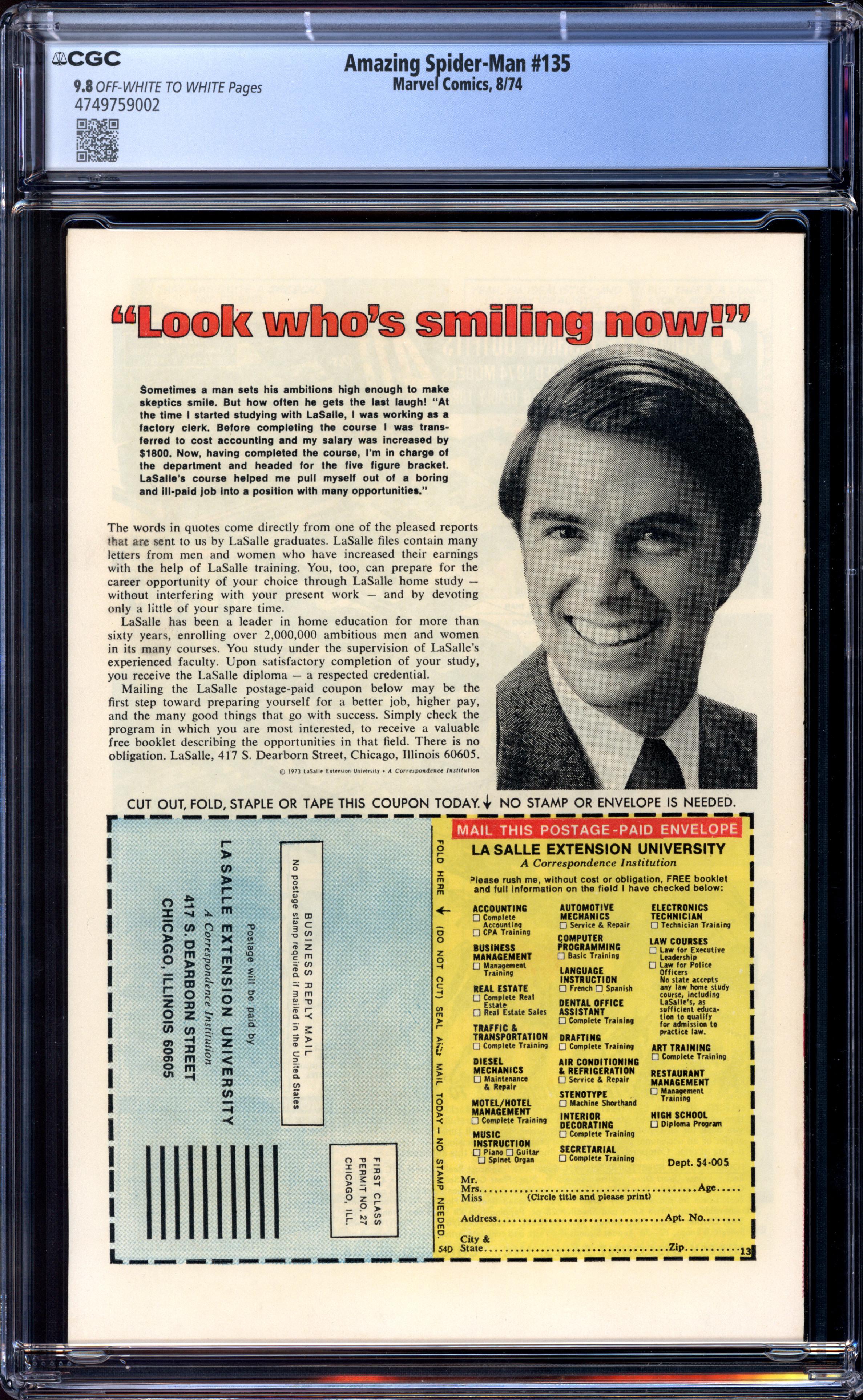 AMAZING SPIDER-MAN Back Cover