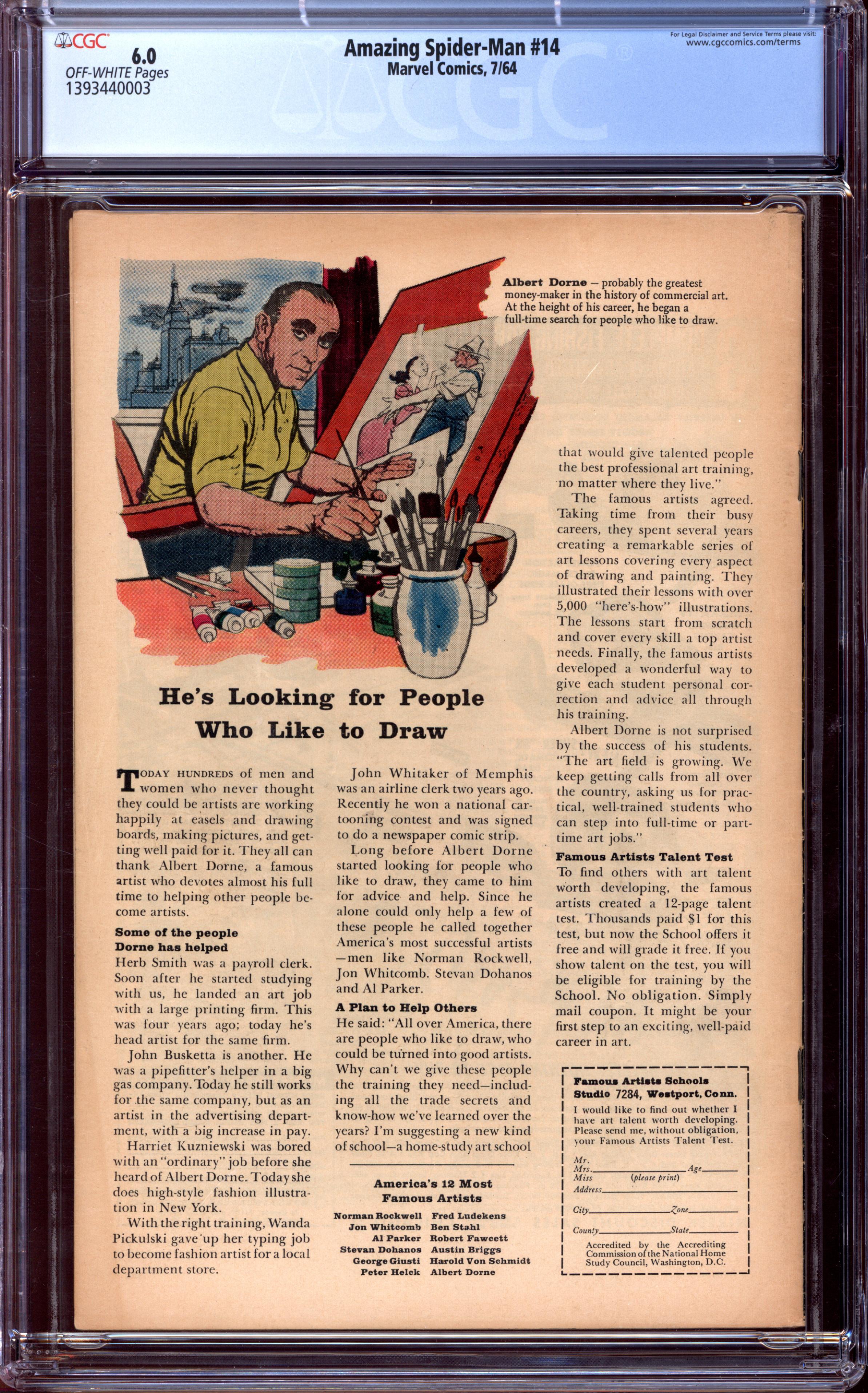 AMAZING SPIDER-MAN Back Cover