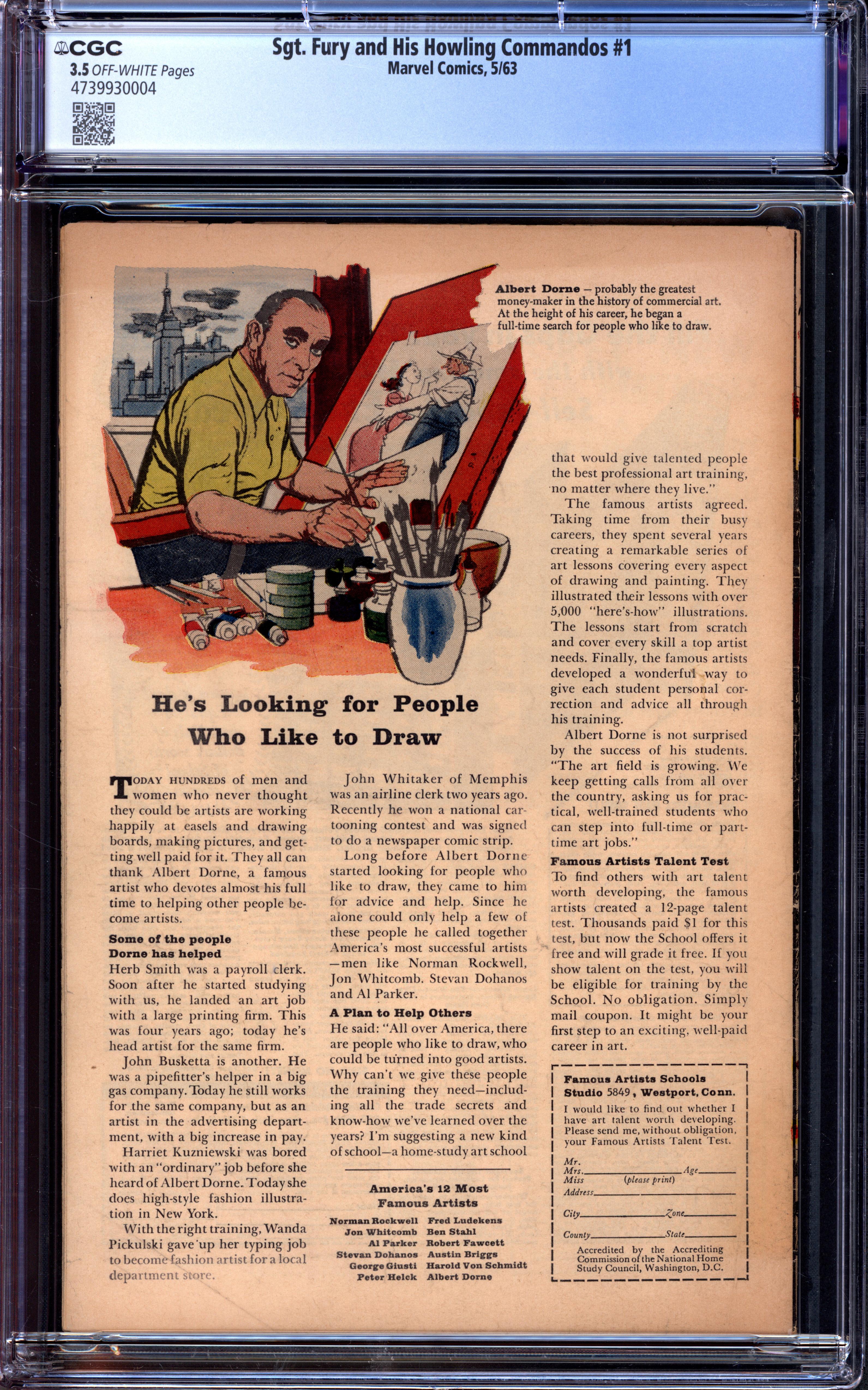 SGT. FURY AND HIS HOWLING COMMANDOS Back Cover