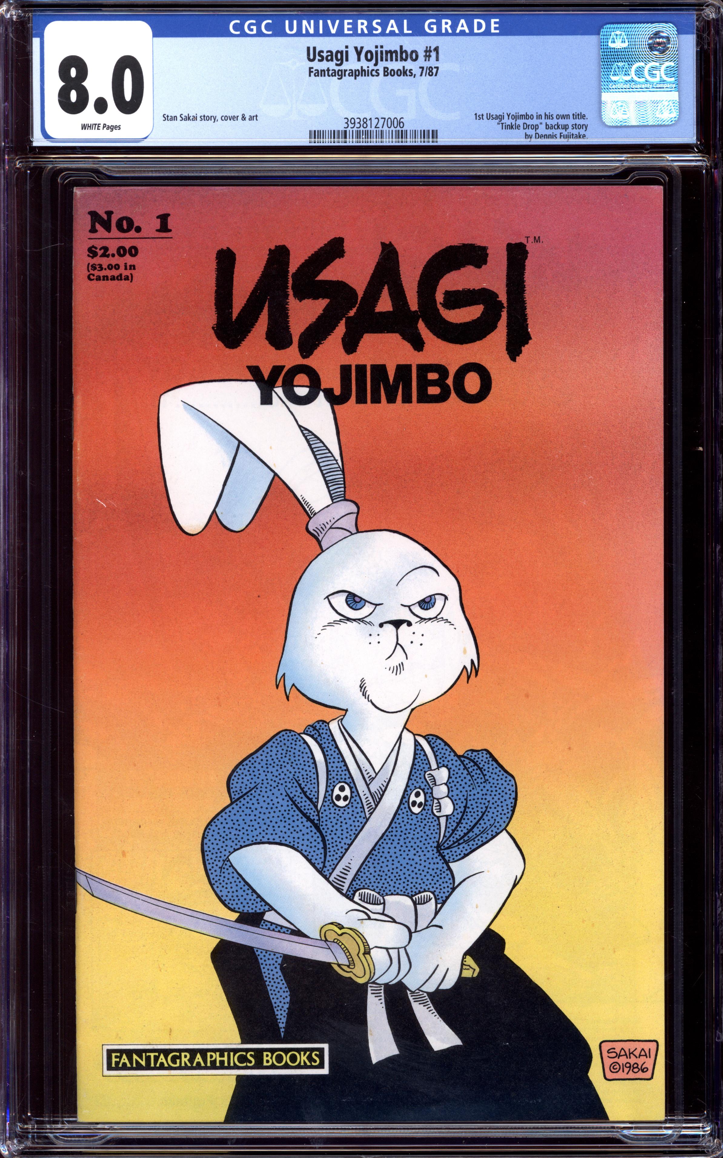 USAGI YOJIMBO #1 CGC 8.0 WHITE PAGES | Reece's Rare Comics