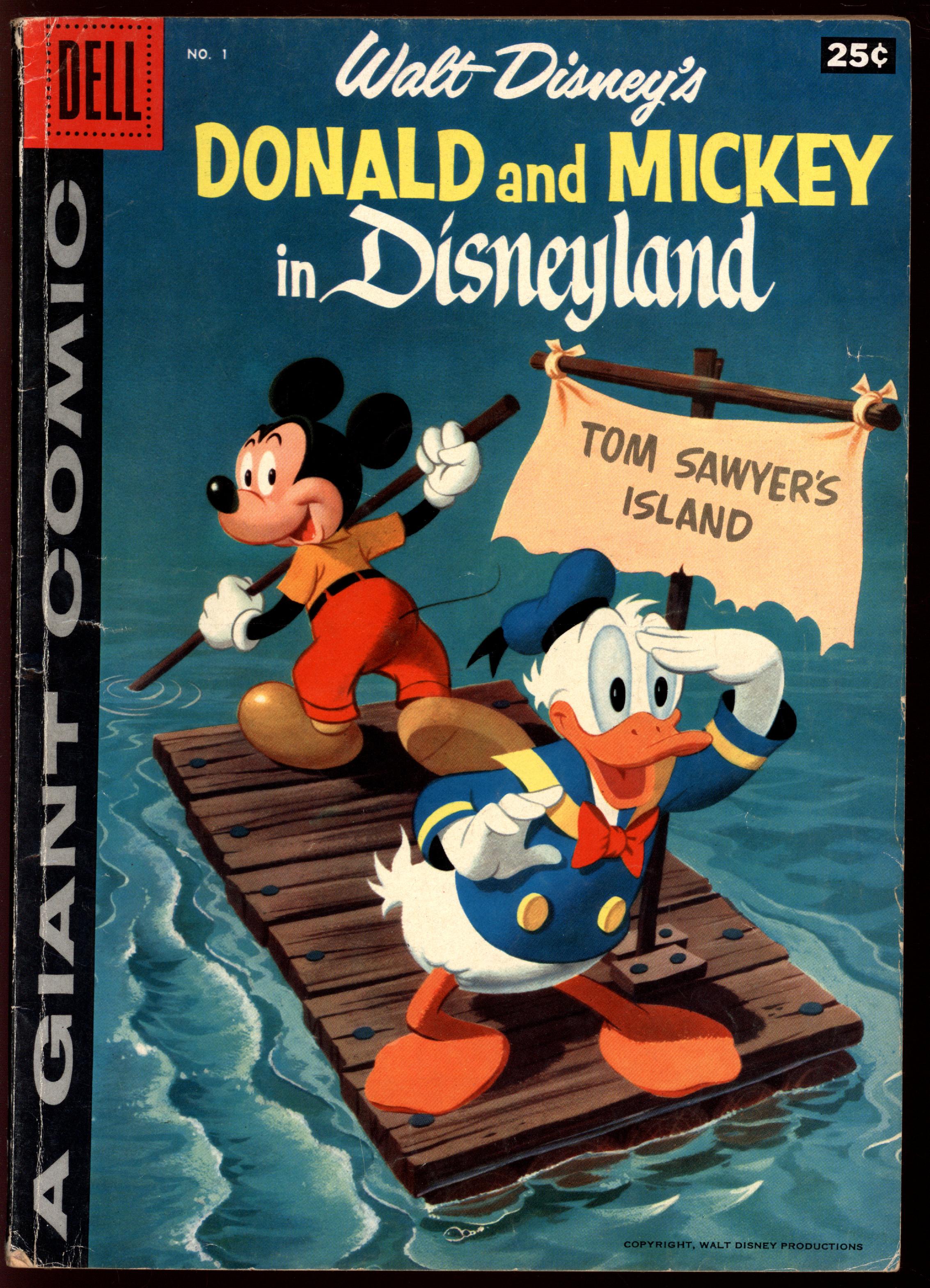 DELL GIANT COMICS: DONALD AND MICKEY IN DISNEYLAND Front Cover