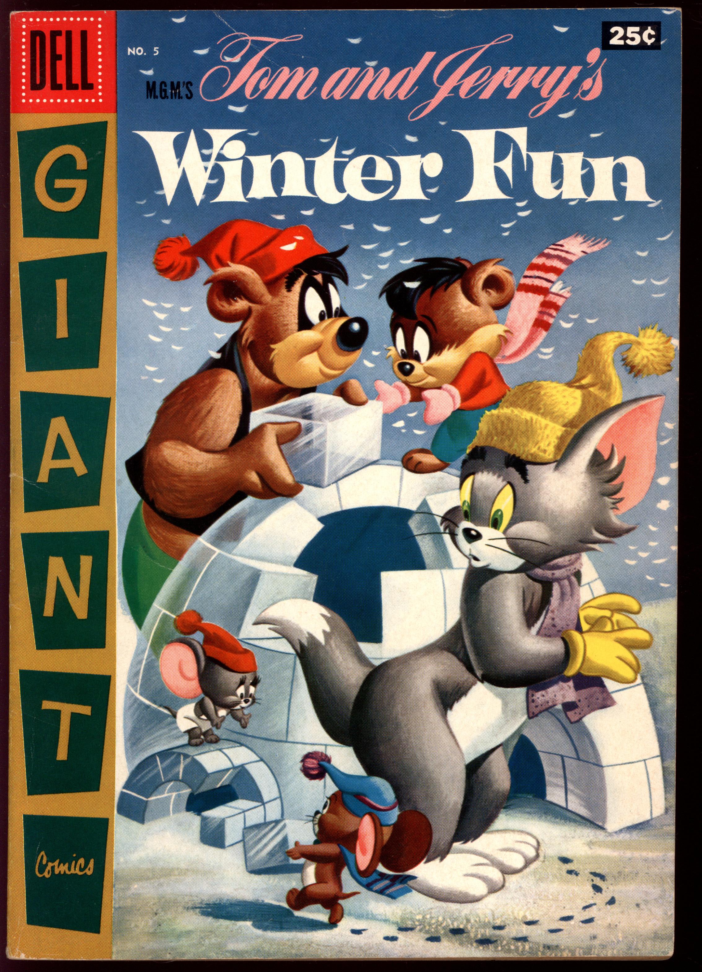 DELL GIANT COMICS: TOM AND JERRY'S WINTER FUN #5 Front Cover