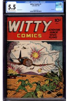 WITTY COMICS #1 CGC 5.5 CR/OW PAGES front cover