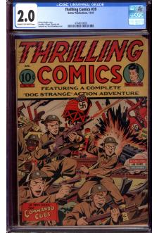 THRILLING COMICS #39 CGC 2.0 CR/OW PAGES front cover