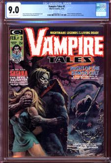 VAMPIRE TALES #3 CGC 9.0 OW/WH PAGES front cover