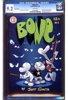 BONE #1 CGC 9.2 WHITE PAGES 2ND PRINT front cover