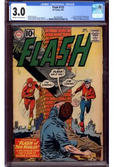 FLASH #123 CGC 3.0 CR/OW PAGES front cover