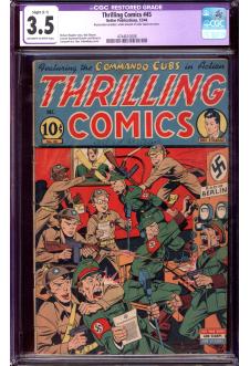 THRILLING COMICS #45 CGC 3.5 OW/WH PAGES R front cover