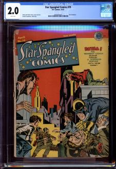 STAR SPANGLED COMICS #19 CGC 2.0 BRITTLE PAGES front cover