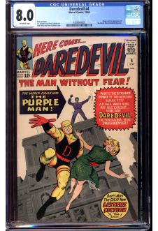 DAREDEVIL #4 CGC 8.0 OW PAGES front cover