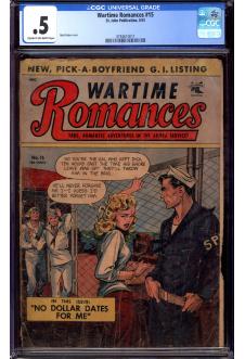 WARTIME ROMANCES #15 CGC 0.5 CR/OW PAGES front cover
