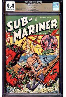SUB-MARINER COMICS #10 CGC 9.4 OW/WH PAGES front cover