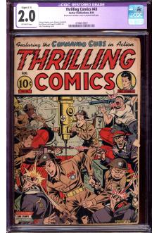 THRILLING COMICS #43 CGC 2.0 OW PAGES R front cover