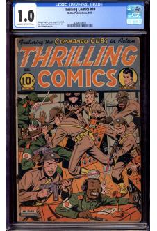 THRILLING COMICS #49 CGC 1.0 CR/OW PAGES front cover