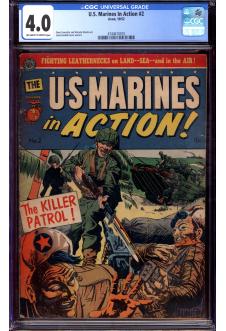 U.S. MARINES IN ACTION #2 CGC 4.0 OW/WH PAGES front cover
