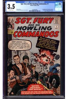 SGT. FURY AND HIS HOWLING COMMANDOS #1 CGC 3.5 OW PAGES front cover