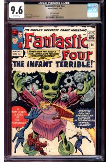 FANTASTIC FOUR #24 CGC 9.6 OW PAGES U.K. PRICE VARIANT front cover