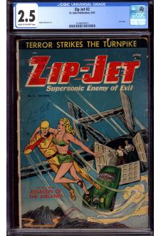 ZIP JET #2 CGC 2.5 CR/OW PAGES front cover