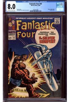 FANTASTIC FOUR #55 CGC 8.0 OW/WH PAGES front cover
