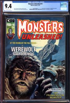 MONSTERS UNLEASHED #4 CGC 9.4 OW PAGES front cover