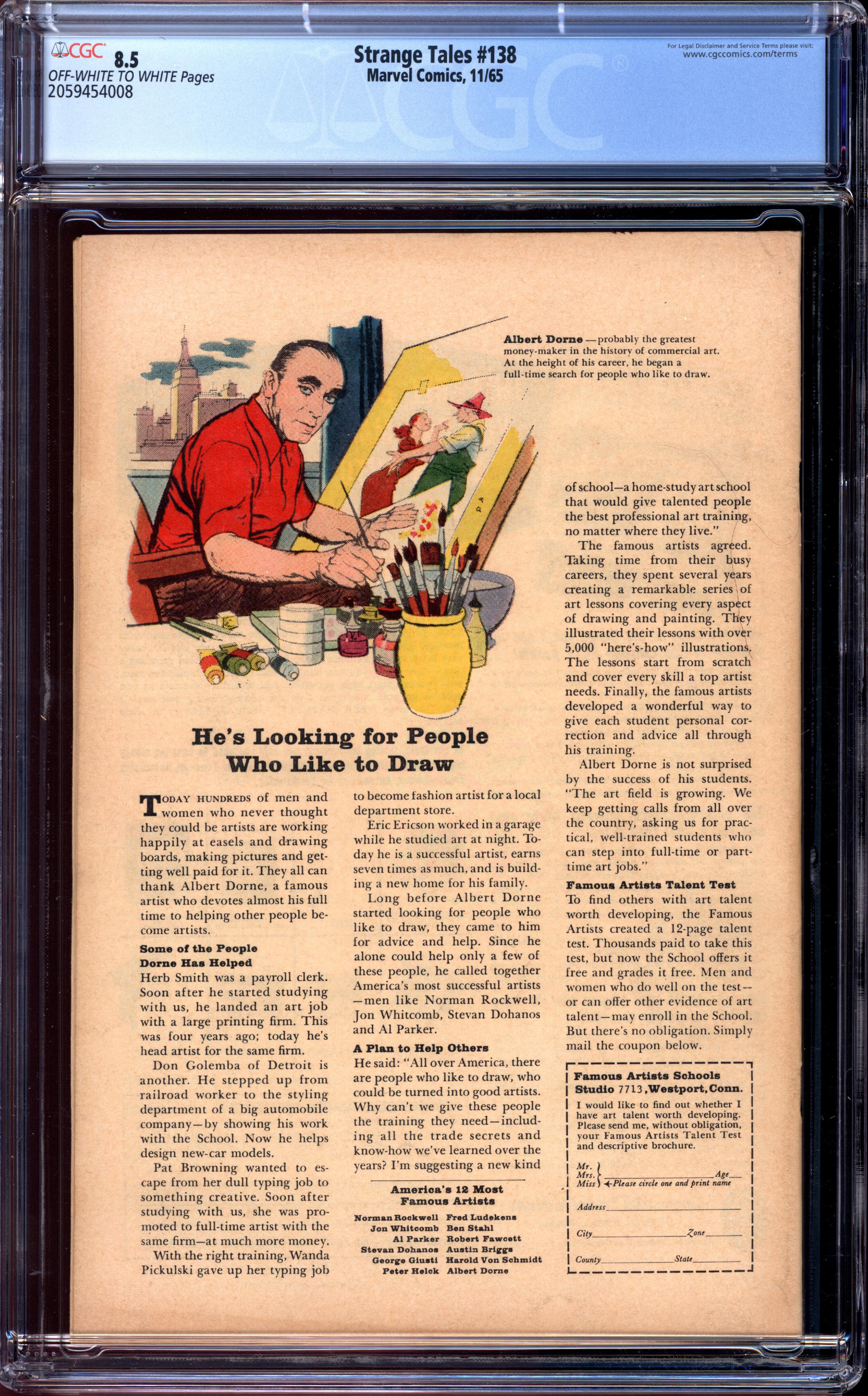 STRANGE TALES Back Cover