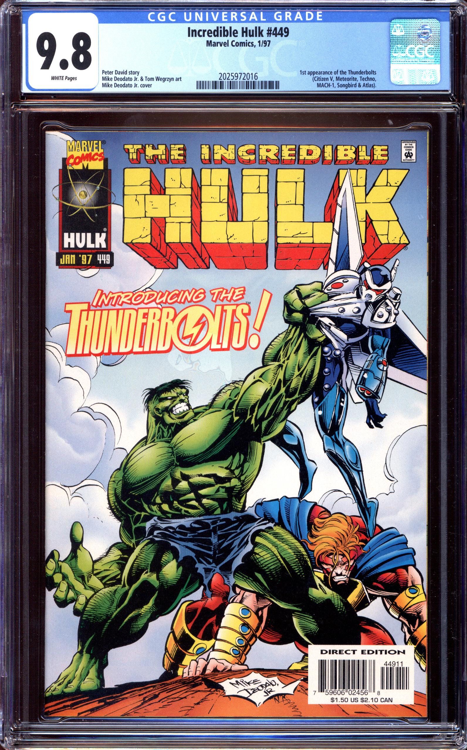INCREDIBLE HULK #449 CGC 9.8 WHITE PAGES | Reece's Rare Comics