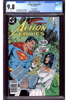 ACTION COMICS #567 CGC 9.8 WHITE PAGES front cover