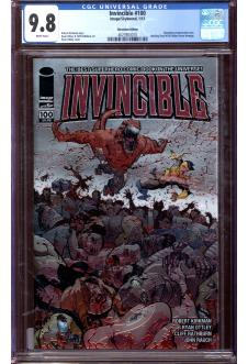 INVINCIBLE #100 CGC 9.8 WHITE PAGES CHROMIUM front cover