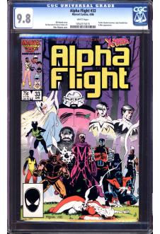 ALPHA FLIGHT #33 CGC 9.8 WHITE PAGES front cover