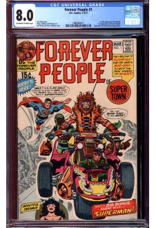FOREVER PEOPLE #1 CGC 8.0 OW/WH PAGES front cover