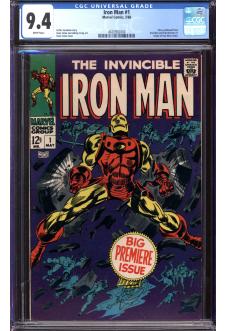 IRON MAN #1 CGC 9.4 WHITE PAGES front cover