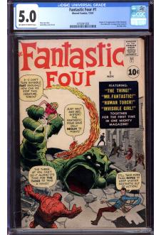 FANTASTIC FOUR #1 CGC 5.0 OW/WH PAGES front cover